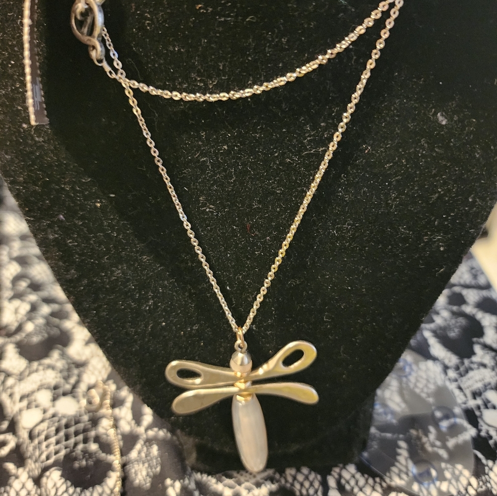 J. Jill Silver Tone Dragonfly 30" Necklace NWT - Picture 4 of 4